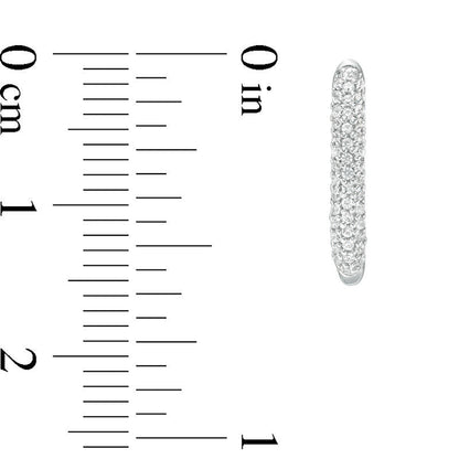 0.25 CT. T.W. Diamond Hoop Earrings in 10K White Gold