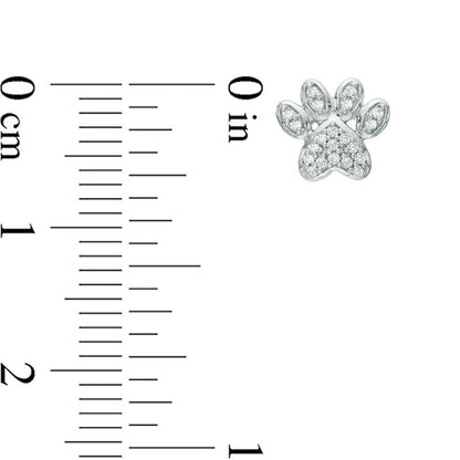 0.1 CT. T.W. Diamond Paw Print Stud Earrings in 10K White Gold