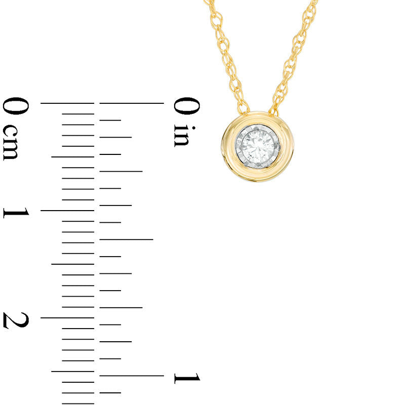 0.25 CT. Natural Clarity Enhanced Solitaire Pendant in 10K Yellow Gold