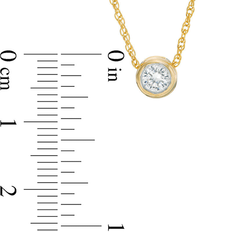 0.1 CT. Natural Clarity Enhanced Solitaire Pendant in 10K Yellow Gold