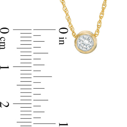 0.1 CT. Natural Clarity Enhanced Solitaire Pendant in 10K Yellow Gold