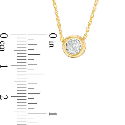 0.2 CT. Natural Clarity Enhanced Solitaire Pendant in 10K Yellow Gold