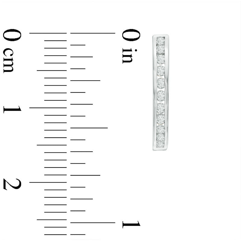 0.33 CT. T.W. Diamond Hoop Earrings in 10K White Gold