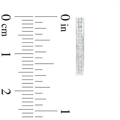 0.33 CT. T.W. Diamond Hoop Earrings in 10K White Gold