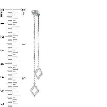0.25 CT. T.W. Diamond Two Strand Kite Shaped Drop Earrings in 10K White Gold