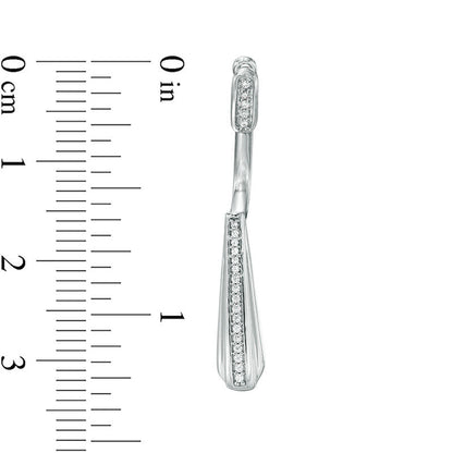 0.1 CT. T.W. Diamond Teardrop Front/Back Earrings in 10K White Gold