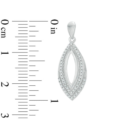 0.25 CT. T.W. Diamond Open Marquise Drop Earrings in 10K White Gold