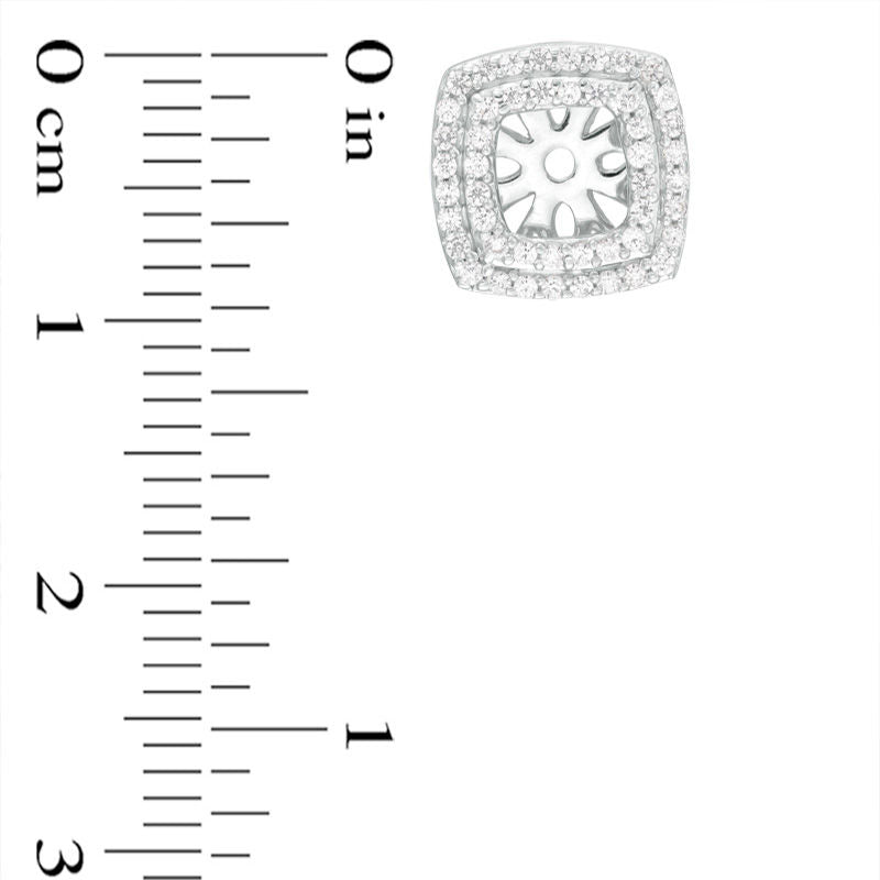 0.38 CT. T.W. Diamond Tilted Square Frame Earring Jackets in 10K White Gold