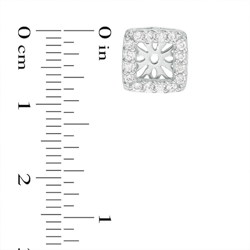 0.33 CT. T.W. Diamond Square Frame Earring Jackets in 10K White Gold