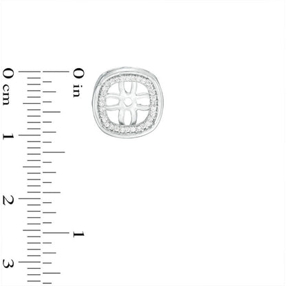 0.17 CT. T.W. Diamond Cushion Frame Earring Jackets in 10K White Gold
