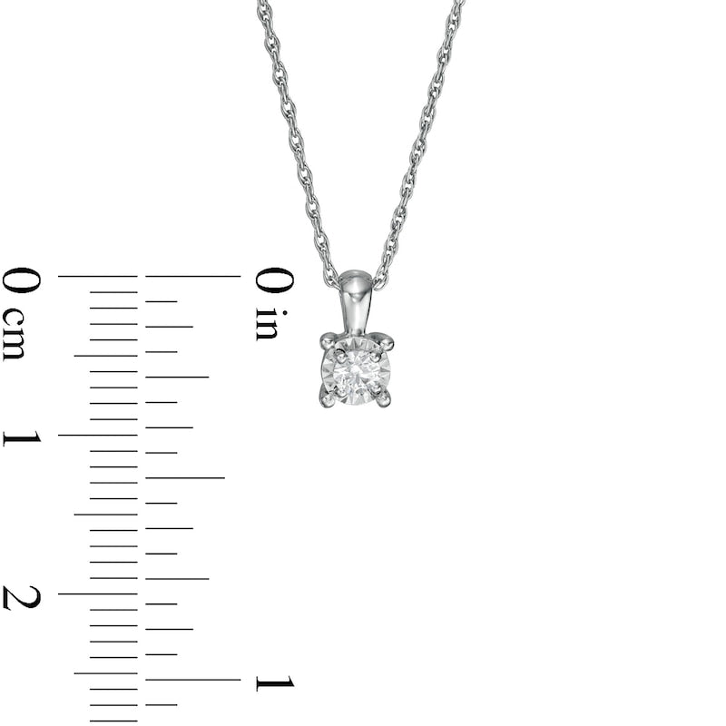 0.1 CT. Natural Diamond Solitaire Pendant in Sterling Silver