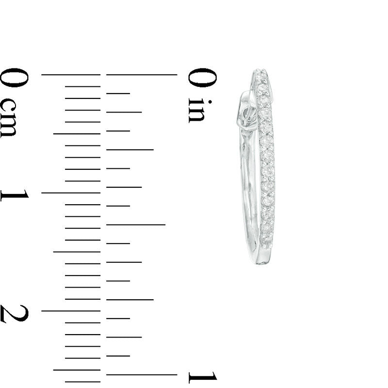 0.13 CT. T.W. Diamond Hoop Earrings in Sterling Silver