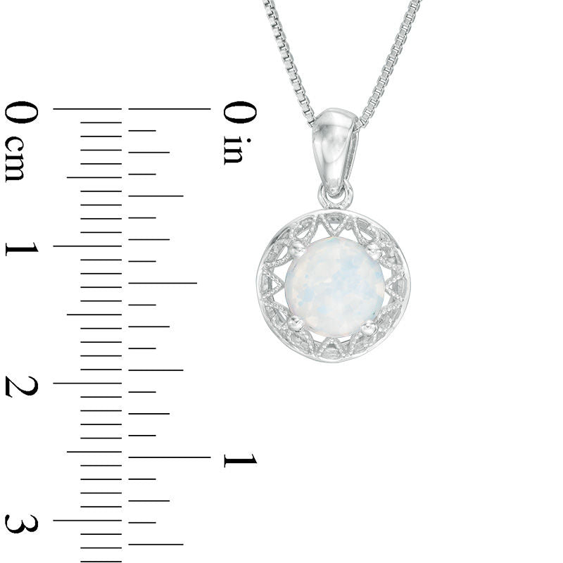 7.0mm Lab-Created Opal Pendant in Sterling Silver