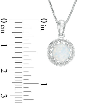 7.0mm Lab-Created Opal Pendant in Sterling Silver