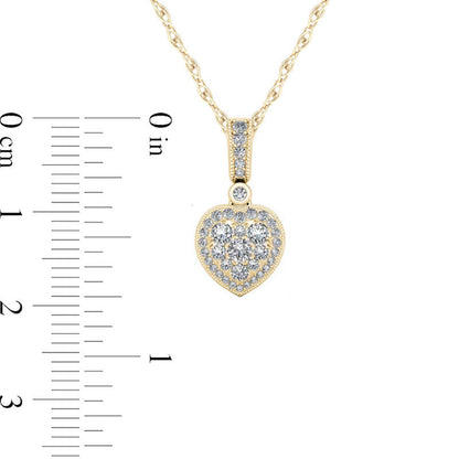 0.33 CT. T.W. Composite Natural Diamond Antique Vintage-Style Heart Pendant in 10K Yellow Gold
