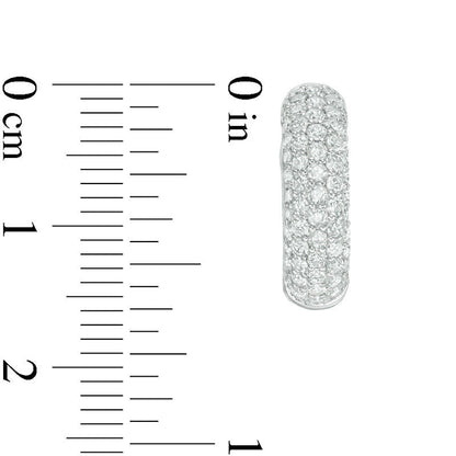 1-1.1 CT. T.W. Diamond Huggie Hoop Earrings in 14K White Gold