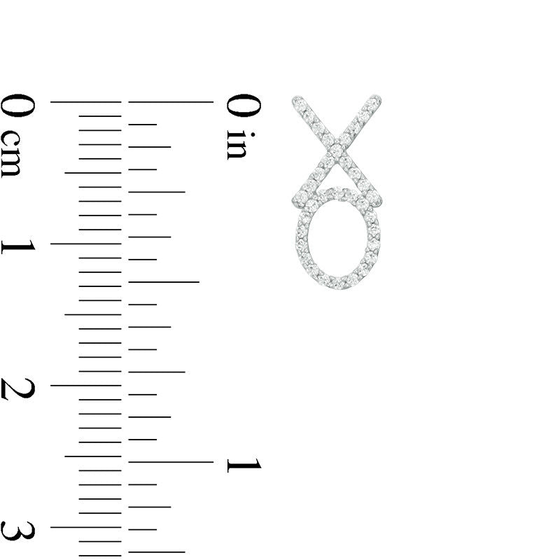 0.2 CT. T.W. Diamond XO" Drop Earrings in 10K White Gold"