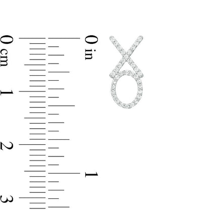 0.2 CT. T.W. Diamond XO" Drop Earrings in 10K White Gold"