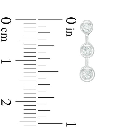 0.25 CT. T.W. Diamond Three Stone Drop Earrings in 14K White Gold