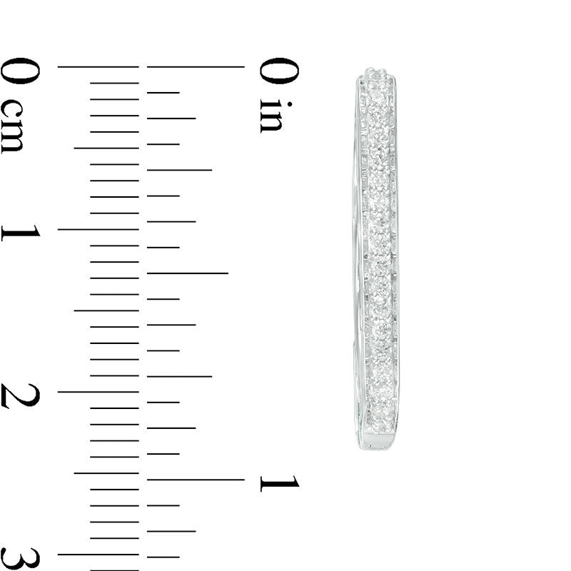 0.33 CT. T.W. Diamond Square Hoop Earrings in 14K White Gold