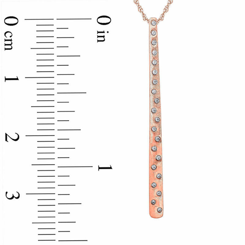 0.05 CT. T.W. Natural Diamond Linear Bar Pendant in 10K Rose Gold