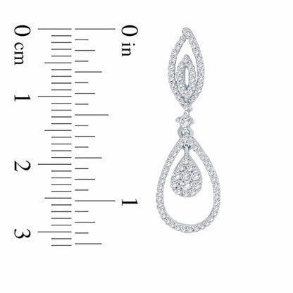 0.38 CT. T.W. Diamond Double Teardrop Earrings in 10K White Gold