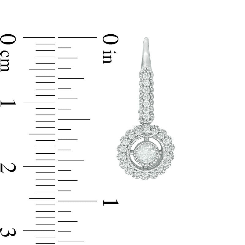 0.5 CT. T.W. Diamond Frame Vintage-Style Drop Earrings in 10K White Gold