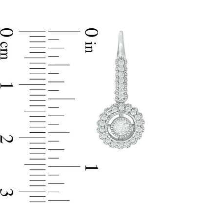 0.5 CT. T.W. Diamond Frame Vintage-Style Drop Earrings in 10K White Gold