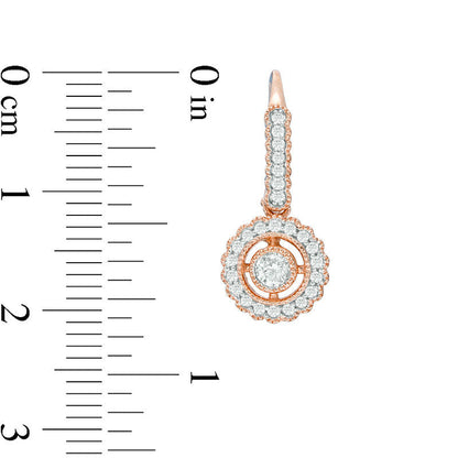 0.5 CT. T.W. Diamond Frame Vintage-Style Drop Earrings in 10K Rose Gold