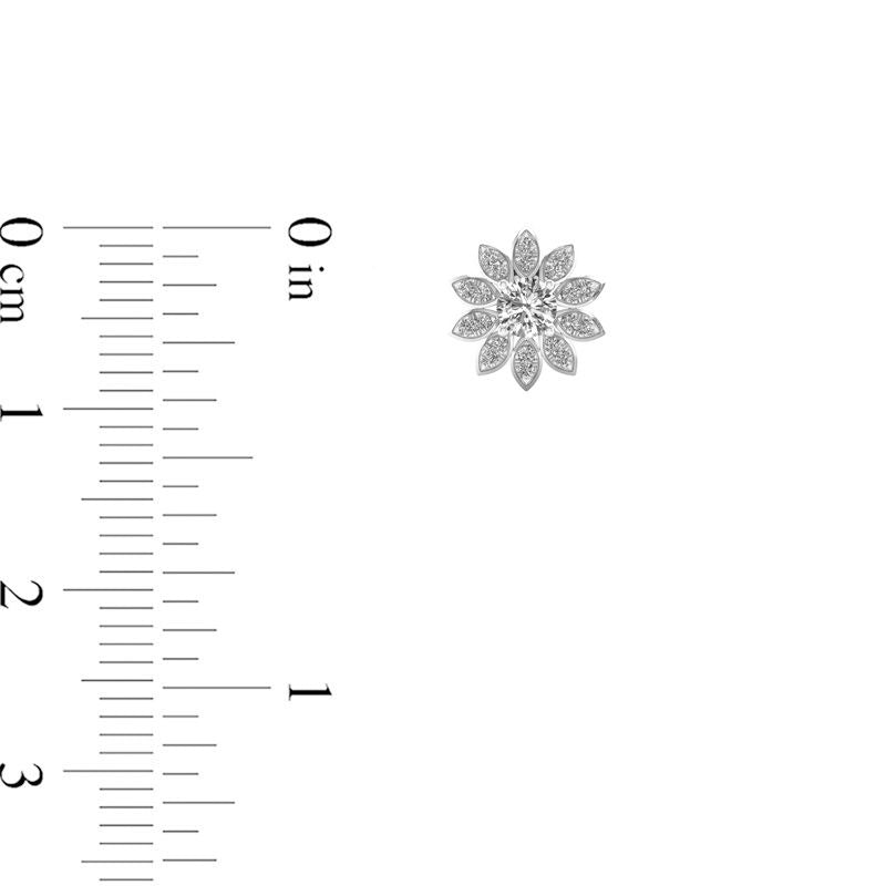 1 CT. T.W. Diamond Flower Stud Earrings in 10K White Gold