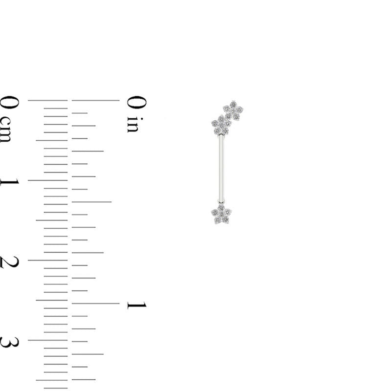 0.33 CT. T.W. Diamond Triple Star Drop Earrings in 10K White Gold