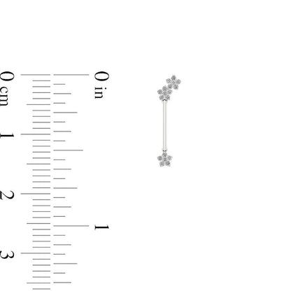 0.33 CT. T.W. Diamond Triple Star Drop Earrings in 10K White Gold