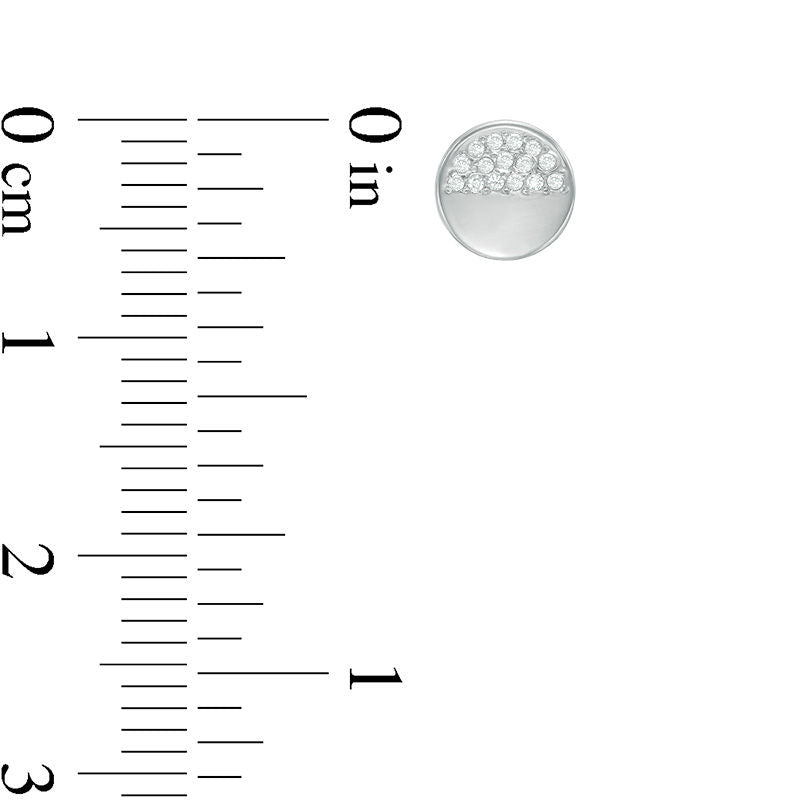 0.1 CT. T.W. Diamond Laser-Cut Circle Stud Earrings in 10K White Gold