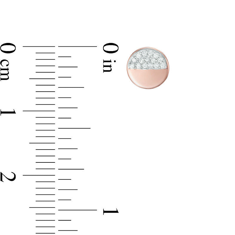 0.1 CT. T.W. Diamond Laser-Cut Circle Stud Earrings in 10K Rose Gold