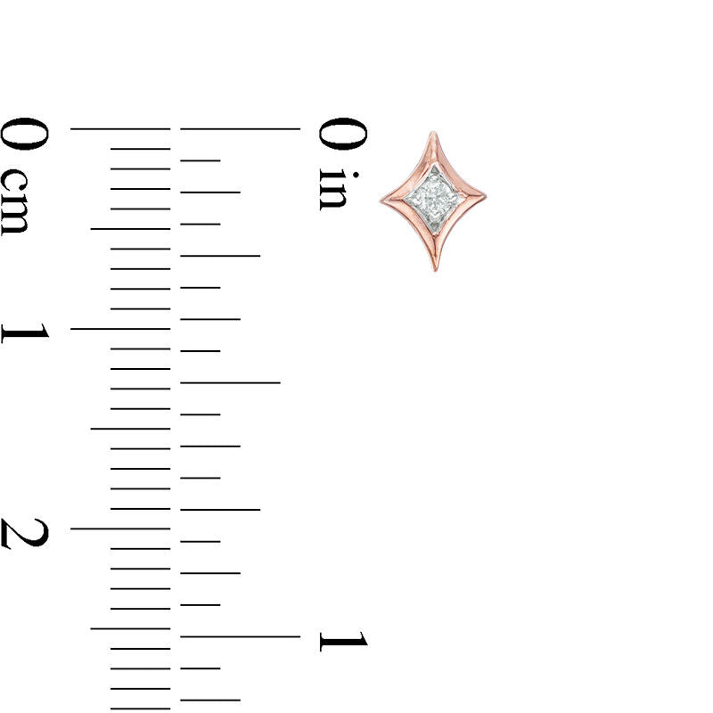 0.05 CT. T.W. Diamond Solitaire Star Stud Earrings in 10K Rose Gold