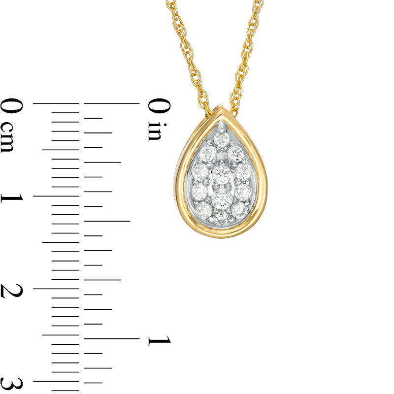 0.33 CT. T.W. Composite Natural Diamond Teardrop Pendant in 10K Yellow Gold