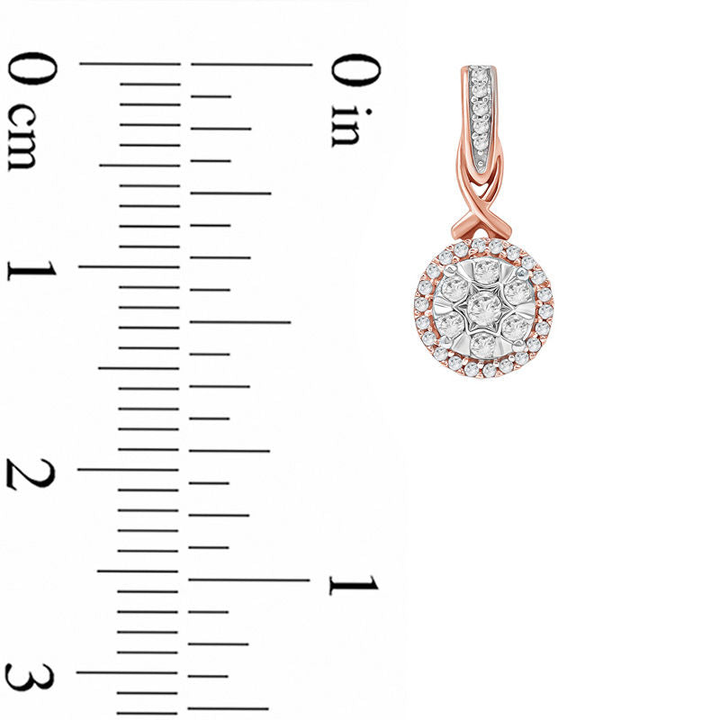 0.33 CT. T.W. Composite Diamond Frame Drop Earrings in 10K Rose Gold