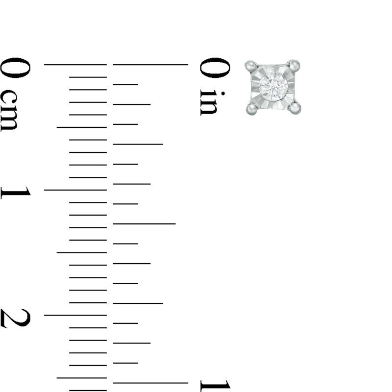 0.05 CT. T.W. Diamond Solitaire Square Stud Earrings in 10K Rose Gold