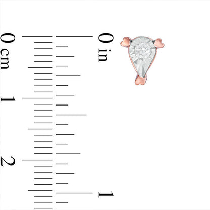 0.1 CT. T.W. Diamond Solitaire Pear-Shaped Stud Earrings in 10K Rose Gold