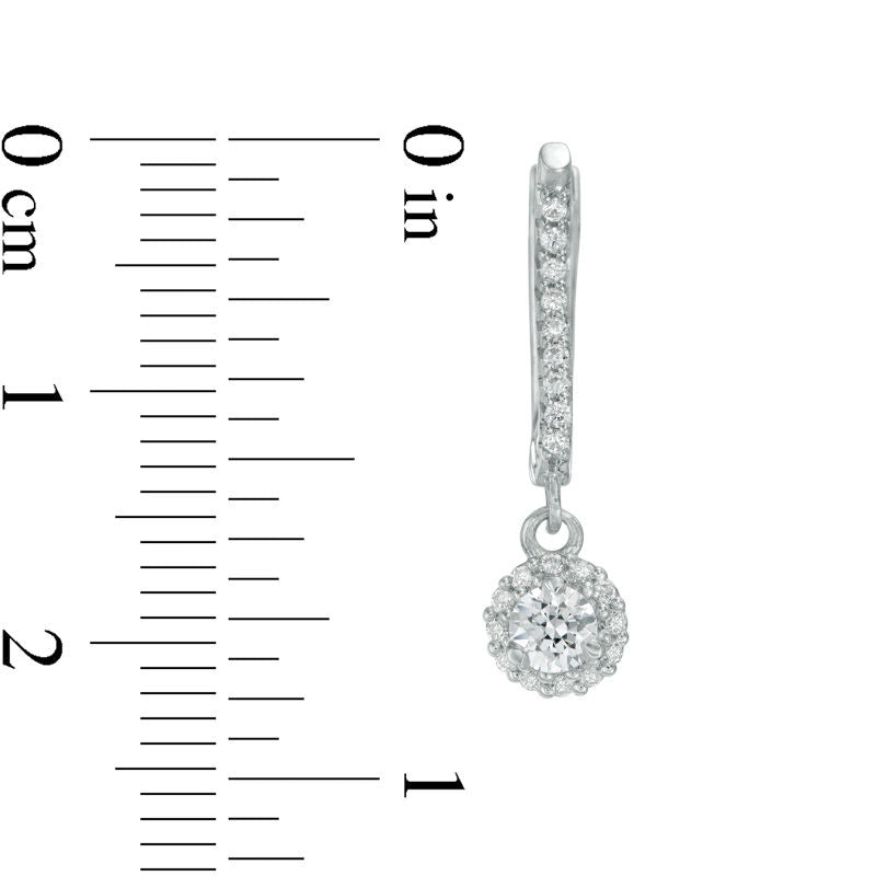 0.5 CT. T.W. Diamond Frame Drop Earrings in 10K White Gold