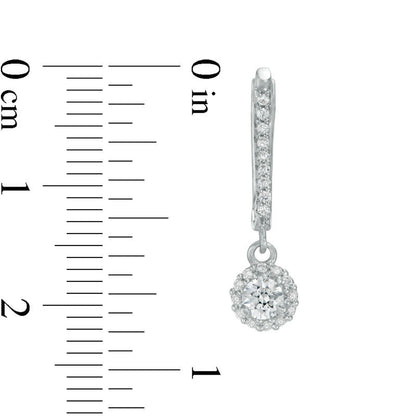 0.5 CT. T.W. Diamond Frame Drop Earrings in 10K White Gold