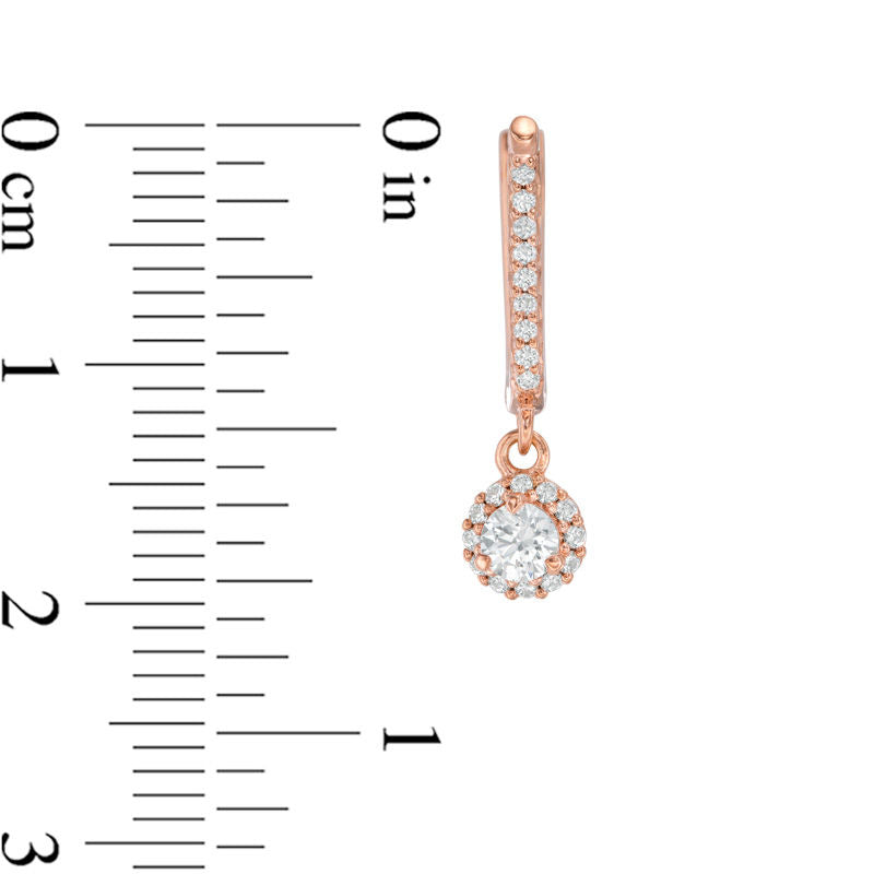 0.5 CT. T.W. Diamond Frame Drop Earrings in 10K Rose Gold