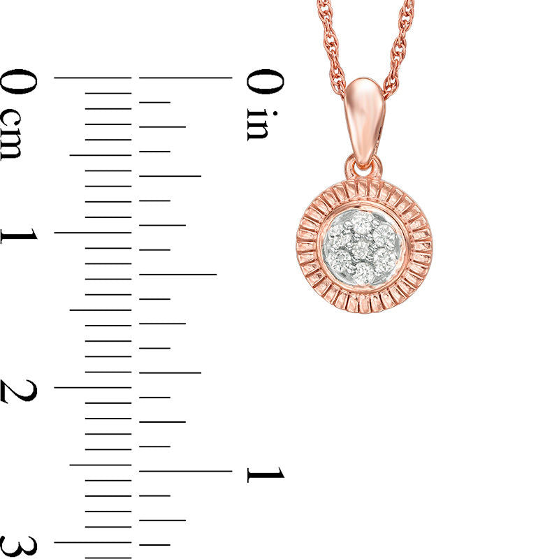 0.07 CT. T.W. Composite Natural Diamond Pendant in 10K Rose Gold