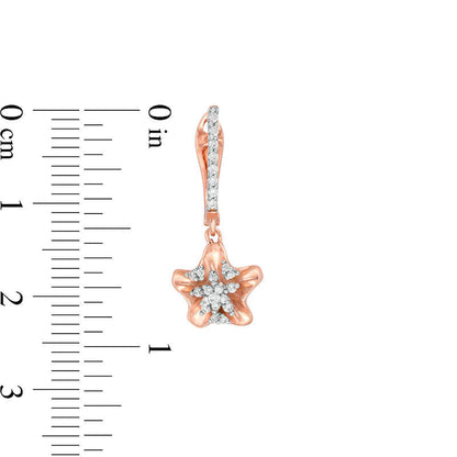 0.25 CT. T.W. Diamond Star Drop Earrings in 10K Rose Gold