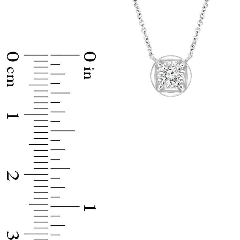 0.1 CT. Natural Clarity Enhanced Solitaire Necklace in 10K White Gold