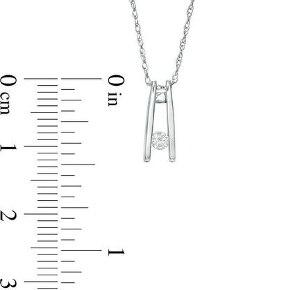 0.07 CT. Natural Clarity Enhanced Solitaire Ladder Pendant in 10K White Gold