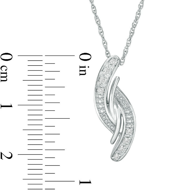 0.05 CT. T.W. Natural Diamond Bypass Pendant in Sterling Silver