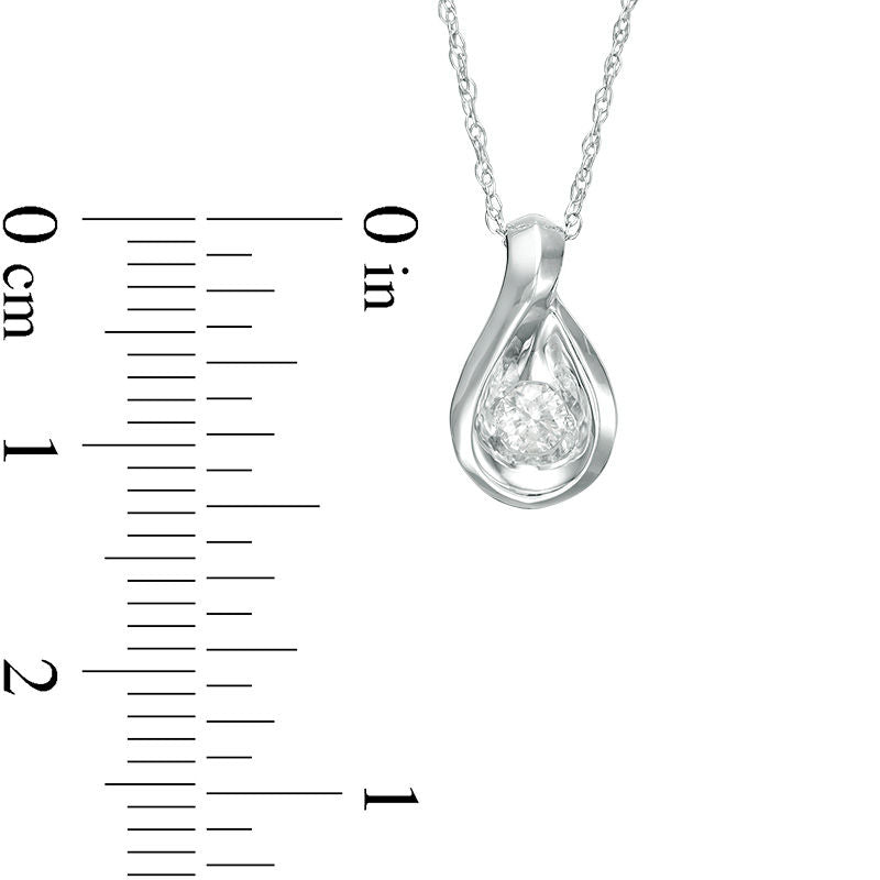 0.1 CT. Natural Clarity Enhanced Solitaire Teardrop Pendant in 14K White Gold