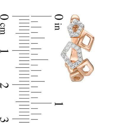0.33 CT. T.W. Diamond Geometric Hoop Earrings in 10K Rose Gold