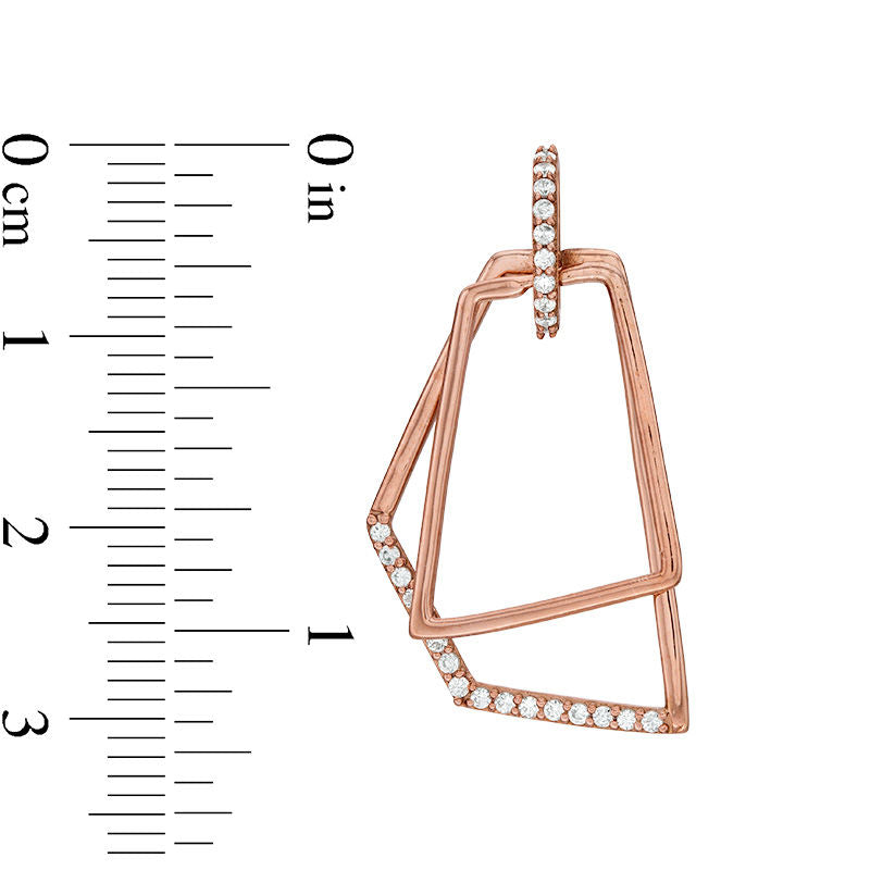 0.33 CT. T.W. Diamond Geometric Drop Earrings in 10K Rose Gold